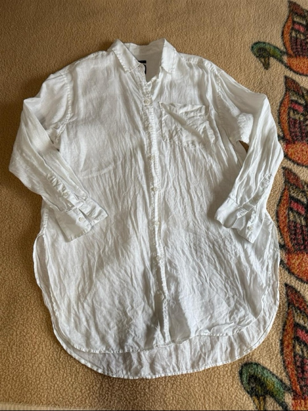 gap 100% linen button down tunic - size medium